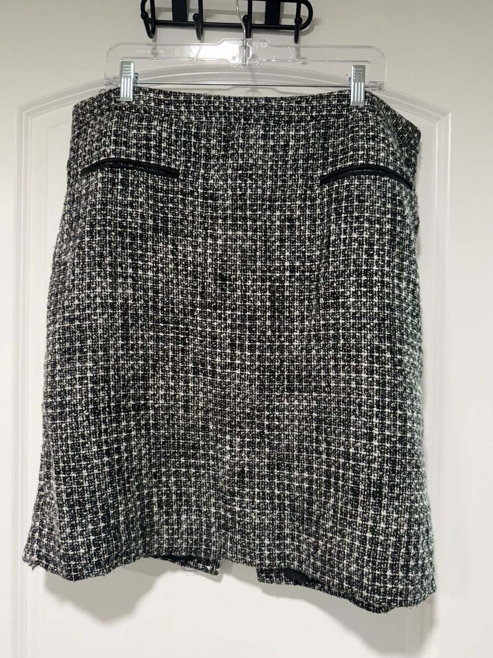Old Money Tweed A-Line Skirt Black White Academia Preppy Plus Size 18W